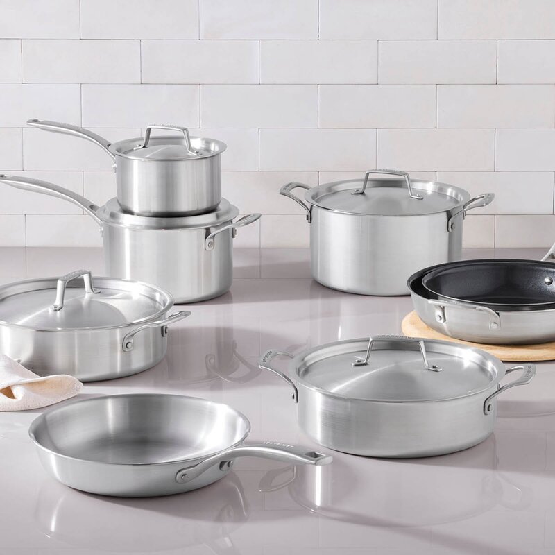 Le Creuset Essential 3-ply Stainless Steel grytesett 8 deler