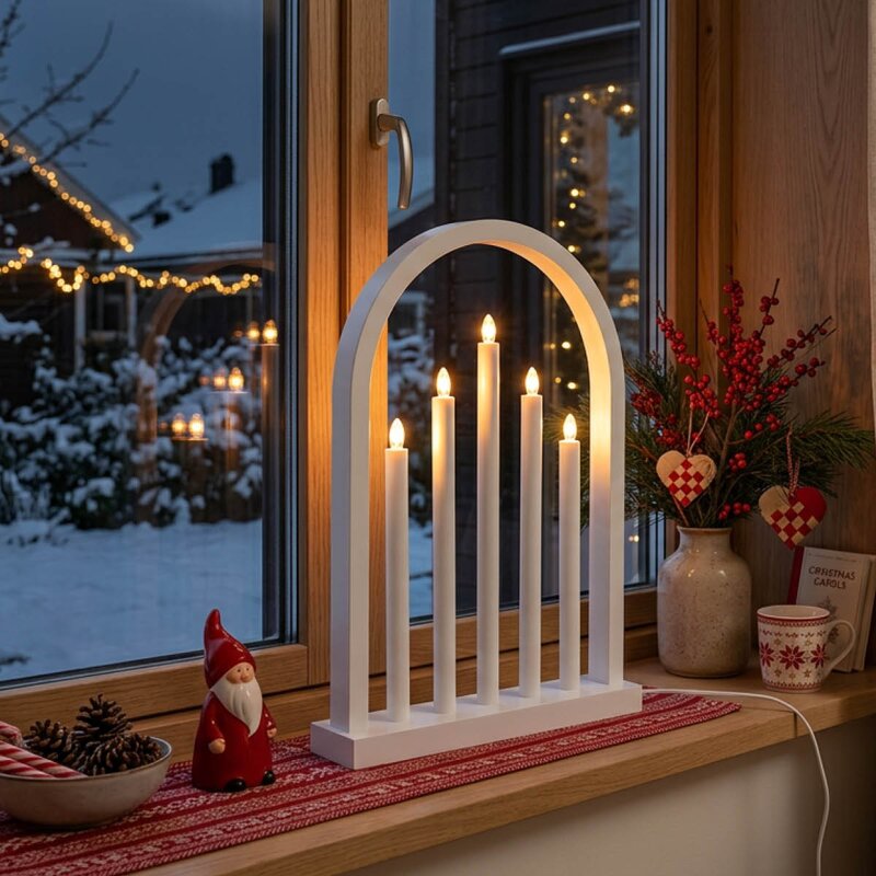Aneta Lighting Oslo adventsstake 49 cm hvit