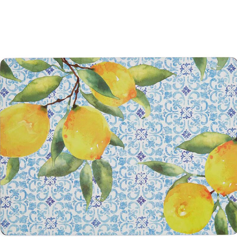 Pimpernel Amalfi bordbrikker 40x30 cm 4 stk lemons