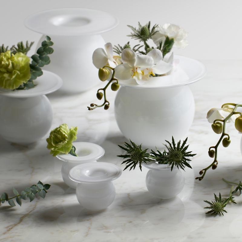 Magnor Boblen vase 7 cm hvit