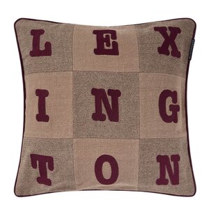 Lexington Letter Patch Tweed putetrekk 50x50 cm beige/brown/fig