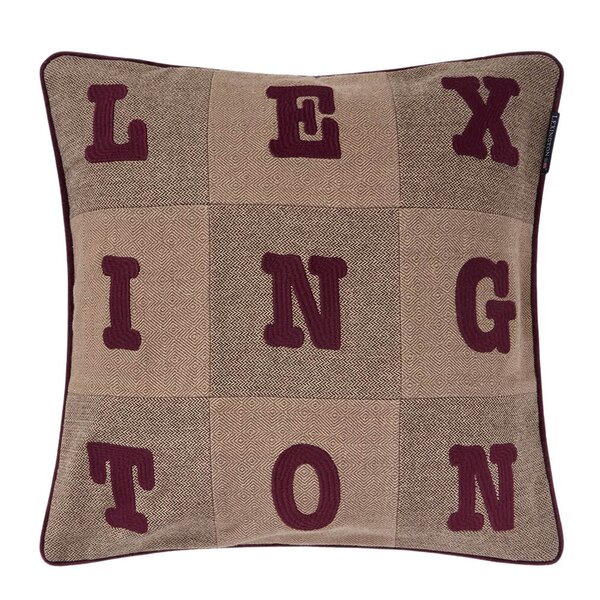 Lexington Letter Patch Tweed putetrekk 50x50 cm beige/brown/fig