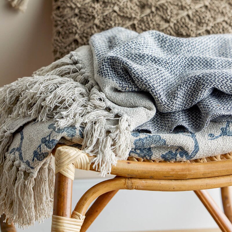 Bloomingville Pledd Sefanit 160x130 cm grå