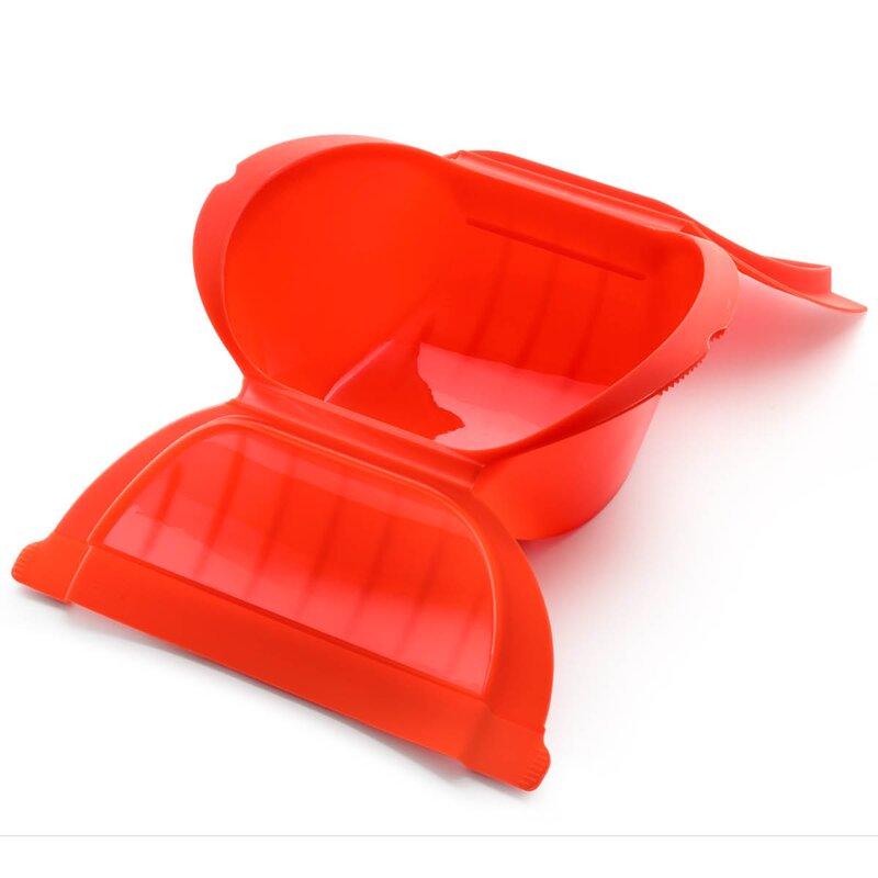 Lékué Dyp dampkoker for mikrobølgeovn 3–4 porsjoner rød