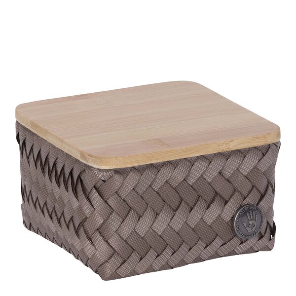 Handed By Top Fit Tiny oppbevaringskurv m/lokk 13x13x8 cm taupe
