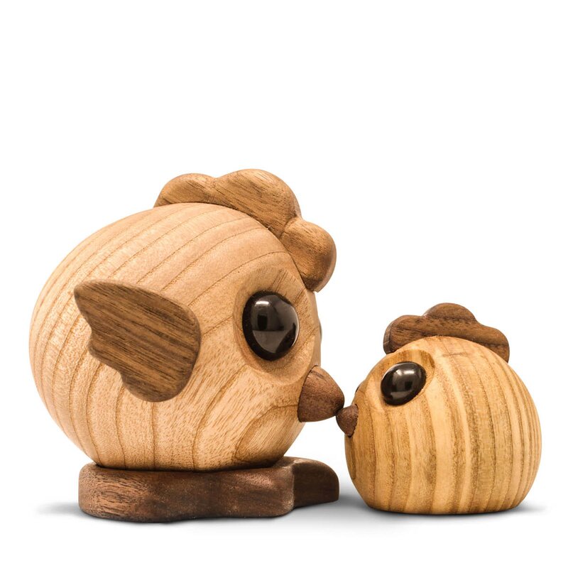 FableWood Viola kylling trefigur 5 cm ask/valnøtt