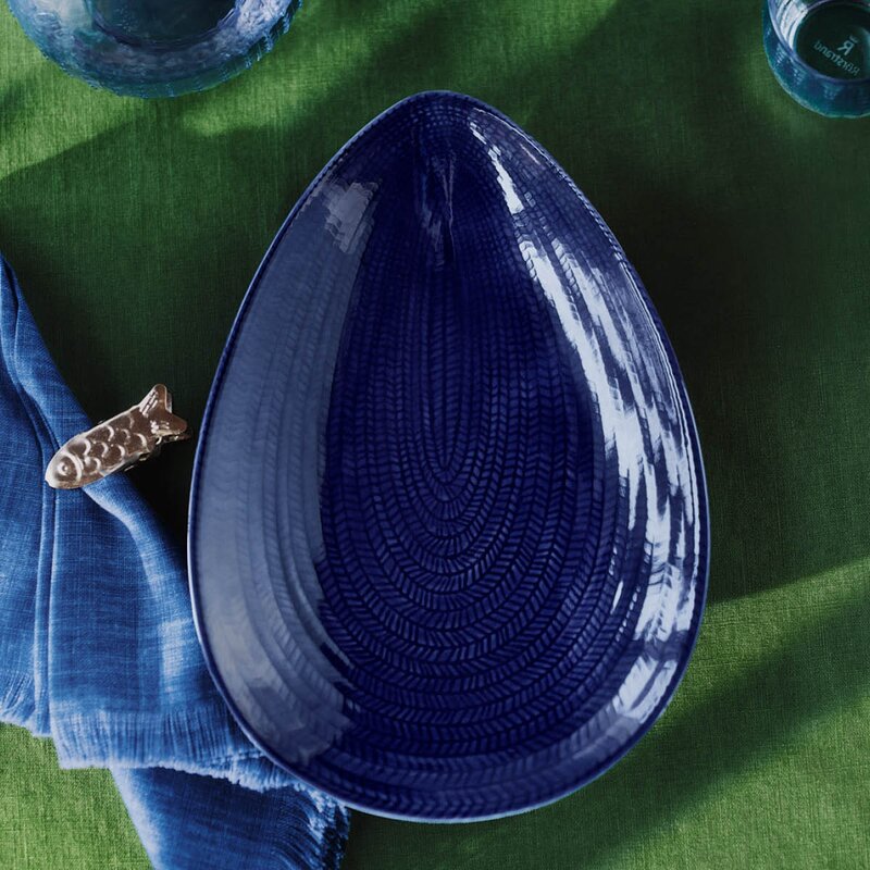 Rörstrand Blå Eld serveringsfat 24x35 cm blå