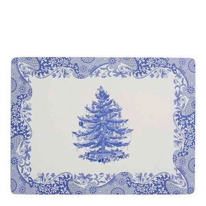 Spode Blue Italian Christmas Tree spisebrikke 4 stk blå/hvit
