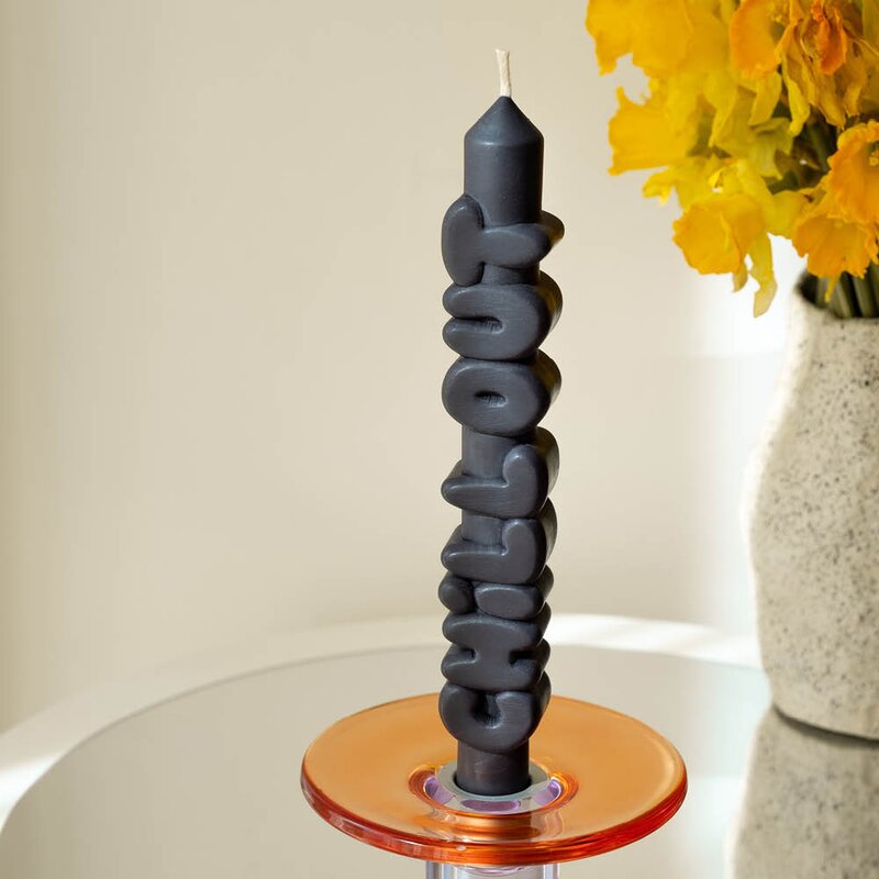 CandleHand 3D kronelys 23 cm CHILL OUT svart