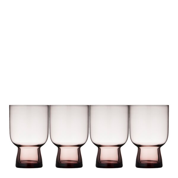 Lyngby Glas Sorrento vannglass 30 cl 4 stk pink