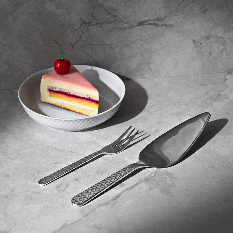 Lyngby Porcelæn Rhombe kakespade stål