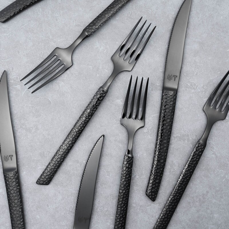 Vargen & Thor Lava bestikksett 8 deler antrasitt