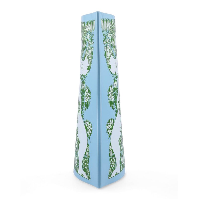 Bjørn Wiinblad Nina vase 28,5 cm lys blå/grønn