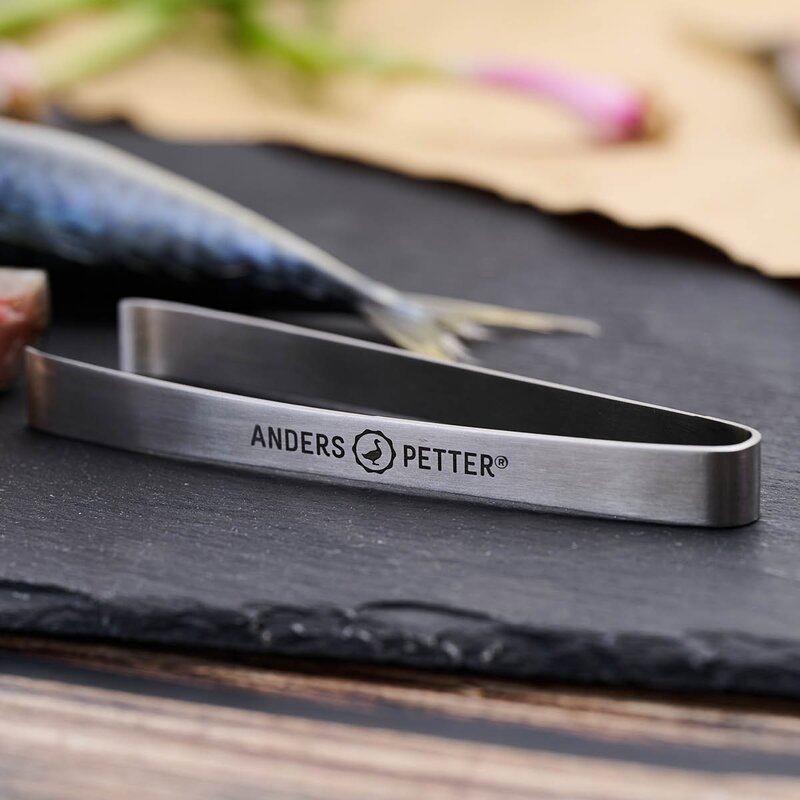 Anders Petter Steel Essentials fiskebenpinsett 12 cm børstet