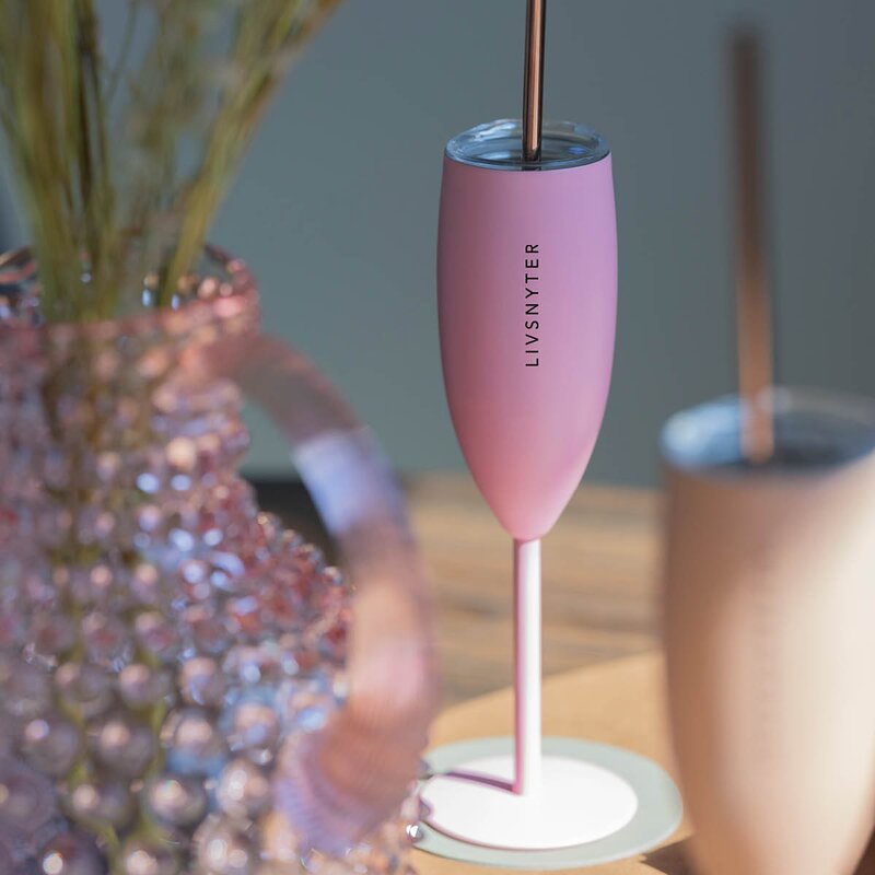 Pictureit Termo champagneglass livsnyter 12 cl lys rosa