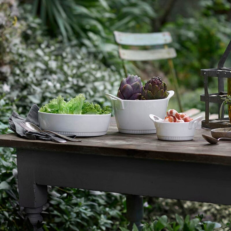 Pillivuyt Toulouse ildfast form med håndtak 11 cm 23 cl hvit