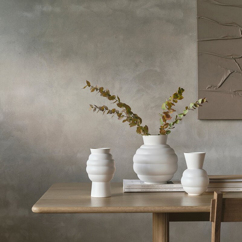 Knabstrup Keramik Tortus Archie No.2 vase 23,5 cm hvit