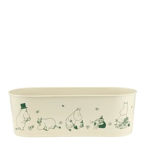 Muurla Mummi oval metallpotte 28,5 cm naturhvit