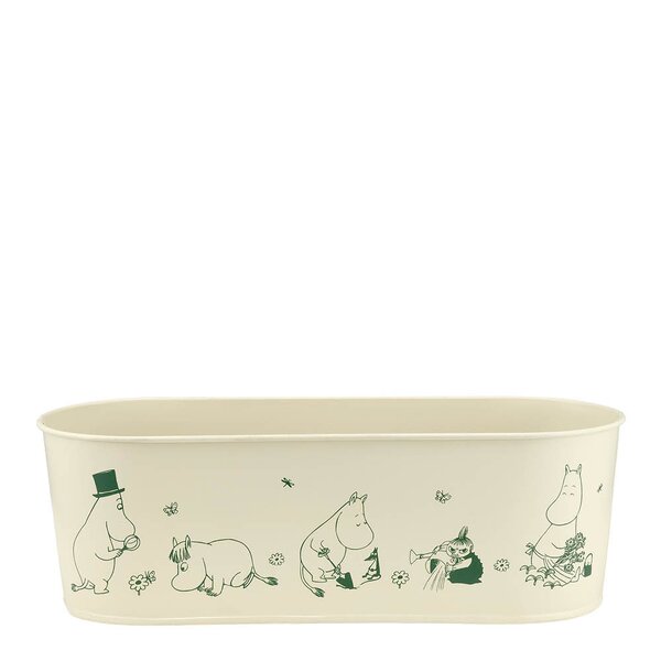 Muurla Mummi oval metallpotte 28,5 cm naturhvit