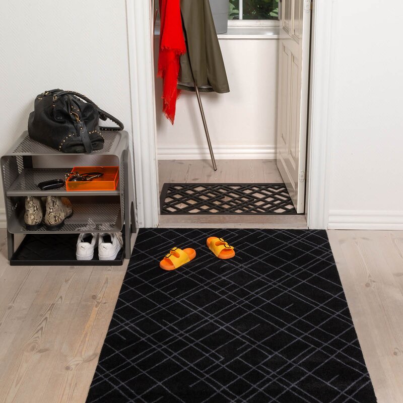 Tica Copenhagen Dot sko- og støvelbrett 48x38x3 cm svart