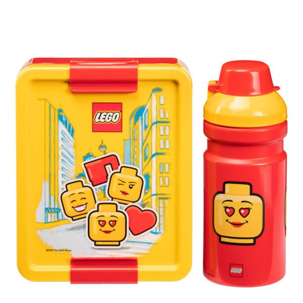 LEGO® Lunsjsett ikonisk jente rød/gul