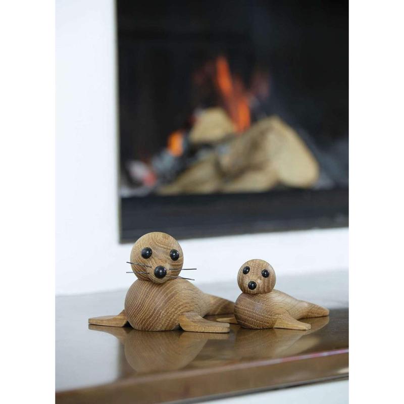 Spring Copenhagen Baby Seal figur i tre H6 cm