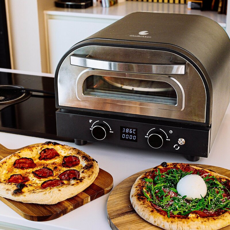 Gladkokken Elektrisk pizzaovn 2000W svart