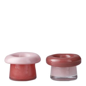 Holmegaard Soma telyslykt 7,5 cm 2 stk rose/terracotta