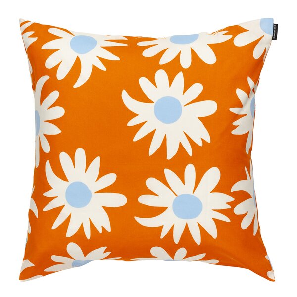 Marimekko Rakastaa, ei rakastaa putetrekk 50x50 cm oransje/hvit/blå