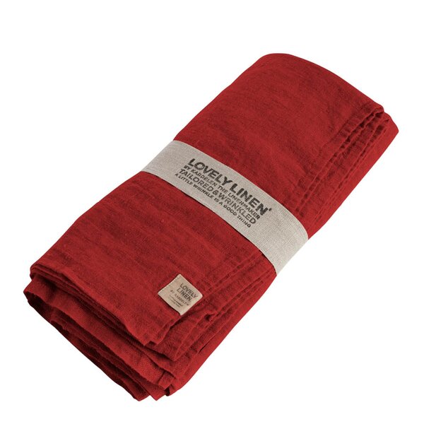 Lovley Linen Lovely bordduk lin 145x300 cm Real Red