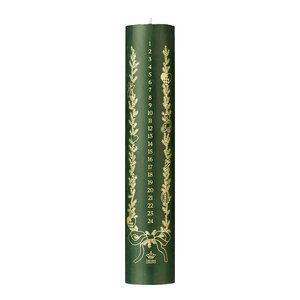 Royal Copenhagen Stjerne Riflet Jul kalenderlys 25 cm grønn