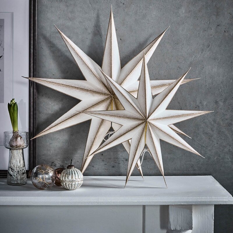 House Doctor 9 Point adventsstjerne 45 cm off-white champagne