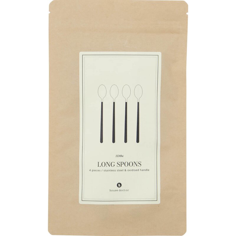 House Doctor Lang skje 19,5 cm 4 stk svart/sølv