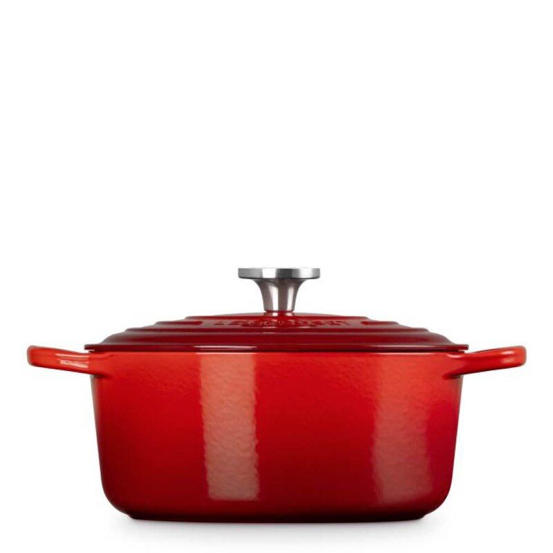 Le Creuset Signature støpejernsgryte rund 4,2L 24 cm cerise/crucible knob