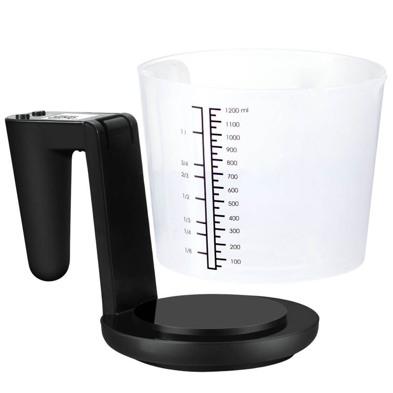 CHAMPION Kjøkkenvekt med målebeger 3 kg 1200 ml KV310 svart