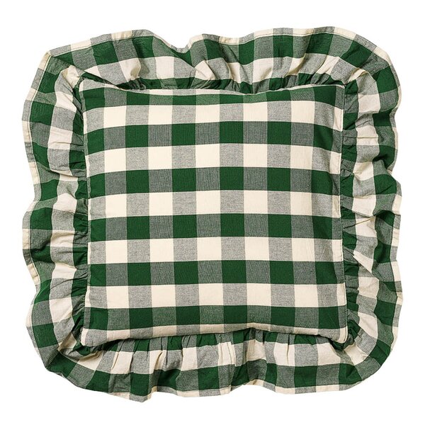 Midnatt Elsa putetrekk med volang 50x50 cm grønn