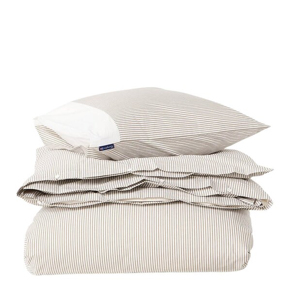 Lexington Sengesett 140x200 cm bomullspercale stripet olive/white