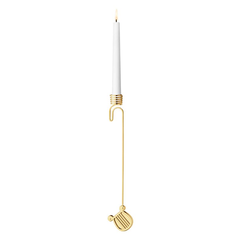 Georg Jensen 2026 lysholder til juletre harpe gull