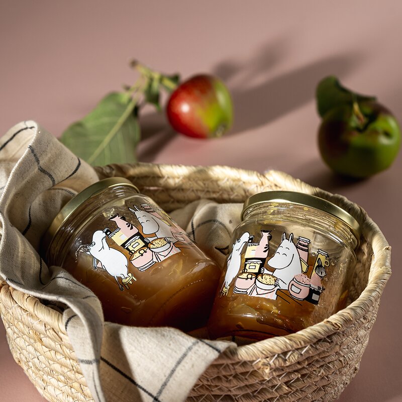 Muurla Mummi glasskrukke og 4 klistremerker 0,3L syltetøy