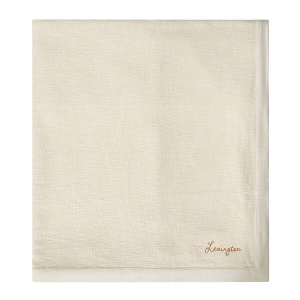 Lexington Sildemønstret sengeteppe bomull 160x240 cm lys beige
