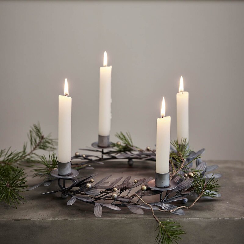 Lene Bjerre Mistlia adventsstake 34x7 cm antikk grå