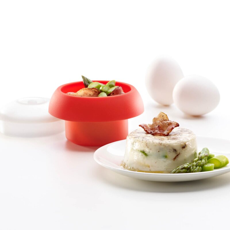Lékué Eggepocherer for mikrobølgeovn 0,1 L rød