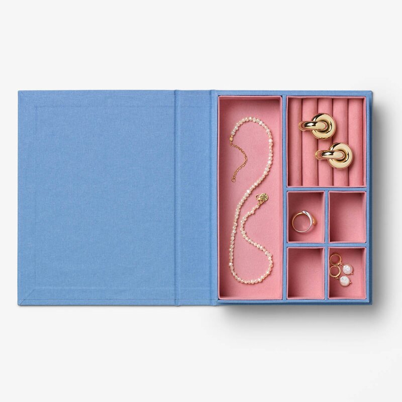 Printworks Sassy smykkeskrin 19,4x15 cm blå/rosa