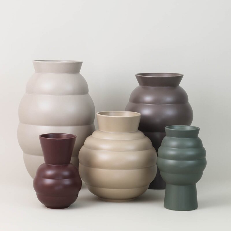 Knabstrup Keramik Tortus Archie vase No1 21 cm bordeaux