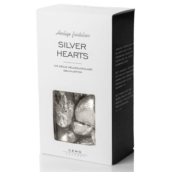 Cemo Silver hearts lys melkesjokolade