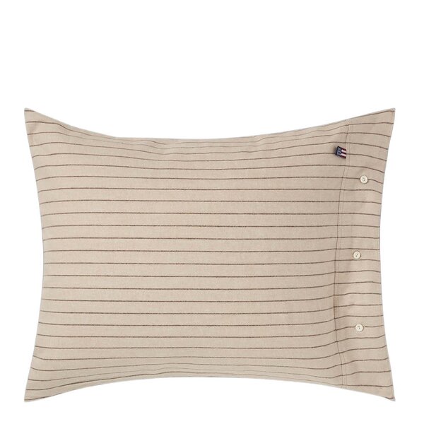 Lexington Putetrekk 50x70 cm bomullsflanell smalstripet beige/brown