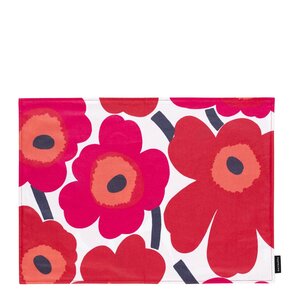 Marimekko Pieni Unikko bordbrikke 31x42 cm hvit/rød
