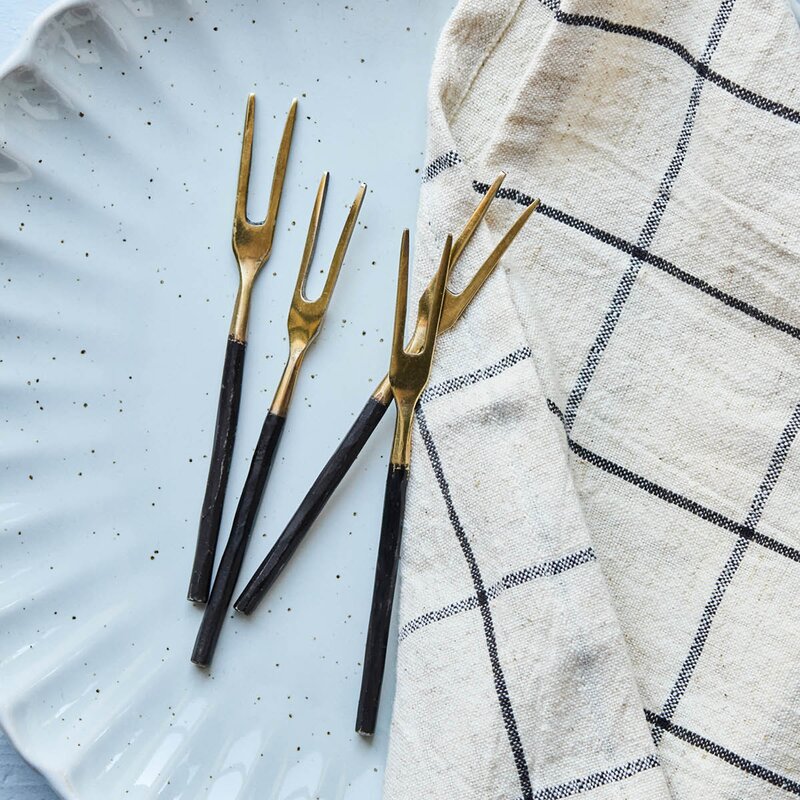 House Doctor Gaffelsett 12 cm 4 stk antikkmessing