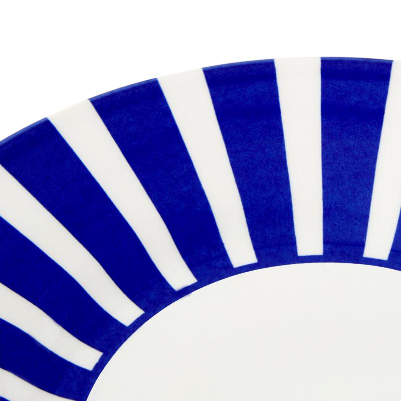 Spode Steccato asjett bredstripet 18 cm koboltblå