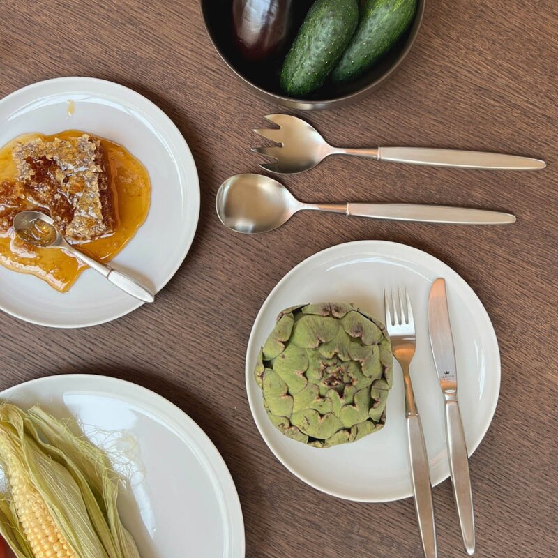 Skaugum Salatbestikk 2 deler børstet stål